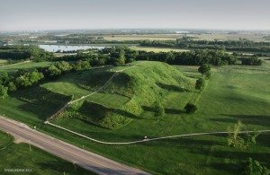 Pyramid in Southern Illinois called "Monks Mound."